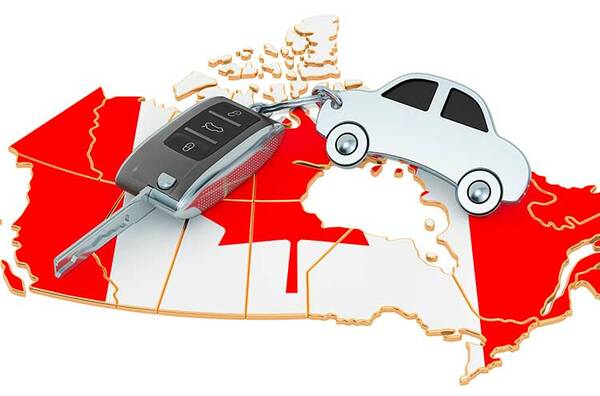 Autoschlüssel auf Flagge Kanada